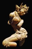 An Apsara (Sanskrit: apsarāḥ; Khmer: tep apsar; Pali: accharā; Vietnamese: A Bố Sa La Tư, Malay / Indonesian:  bidadari; Javanese: widodari; Thai: apson), is a female spirit of the clouds and waters in Hindu and Buddhist mythology. English translations of the word 'apsara' include 'nymph', 'celestial nymph', and 'celestial maiden'.<br/><br/>

Apsaras are beautiful, supernatural women. They are youthful and elegant, and proficient in the art of dancing. They are the wives of the Gandharvas, the court servants of Indra. They dance to the music made by their husbands, usually in the palaces of the gods, and entertain gods and fallen heroes.<br/><br/>

Apsaras are said to be able to change their shape at will, and rule over the fortunes of gaming and gambling. Urvasi, Menaka, Rambha and Tilottama are the most famous among them. Apsaras are sometimes compared to the muses of ancient Greece, with each of the 26 Apsaras at Indra's court representing a distinct aspect of the performing arts. Apsaras are associated with water; thus, they may be compared to the nymphs, dryads and naiads of ancient Greece. They are associated with fertility rites.<br/><br/>

There are two types of Apsaras; Laukika (worldly), of whom thirty-four are specified, and Daivika (divine), of whom there are ten.