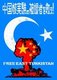 China: Poster supporting the East Turkistan Independence Movement in Xinjiang, condemned by the Chinese authorities as a separatist and sometimes terrorist organisation